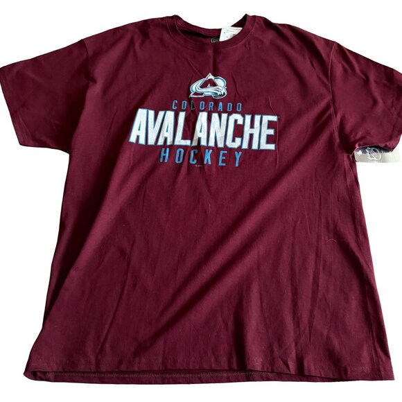 NHL Men's XL Colorado Avalanche Hockey Burgundy Short Sleeve T-Shirt NWT - Picture 1 of 5